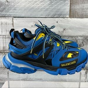Balenciaga size men’s six blue and yellow lace up track sneakers